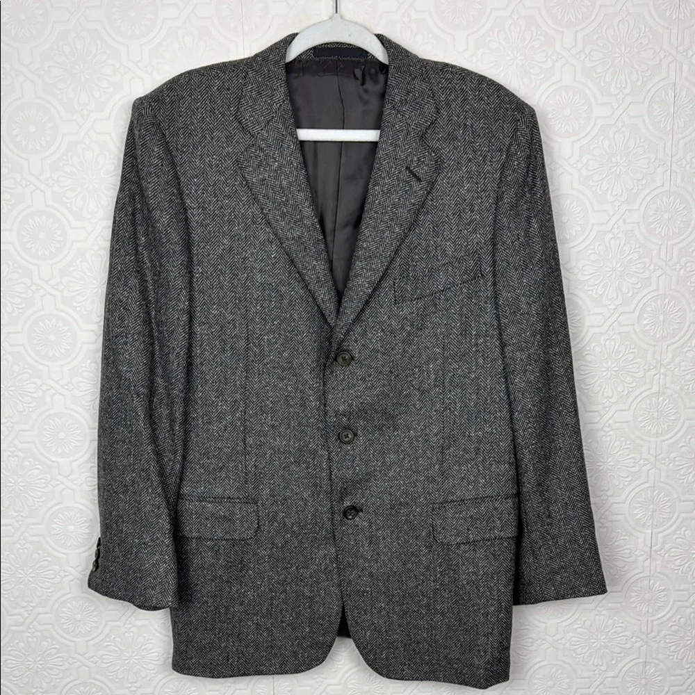 Dunhill 100% Cashmere Suit Jacket Blazer Sports Coat Grey‎ Gray 40R